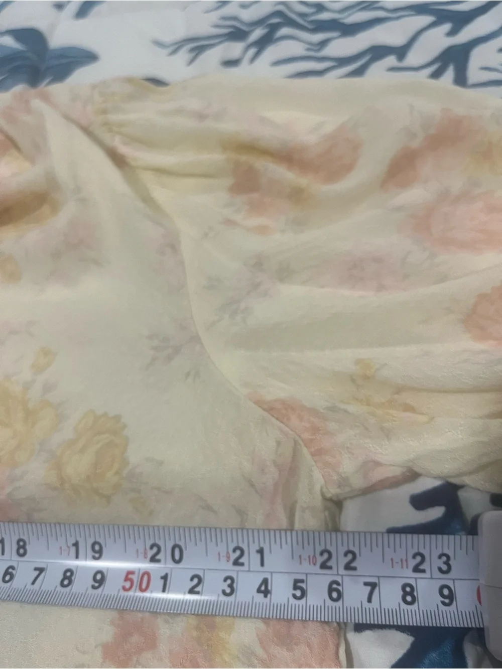 Free People Cream Blouse with Pink & Yellow Floral Print
